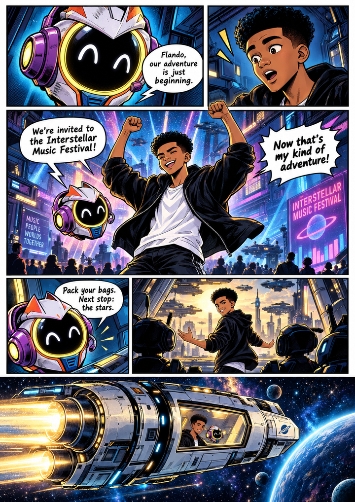 Chapter 4: Flando and Ollie leave for the Interstellar Music Festival.